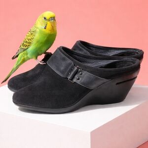 Cole Hahn Black Suede Mules Size 6.5B